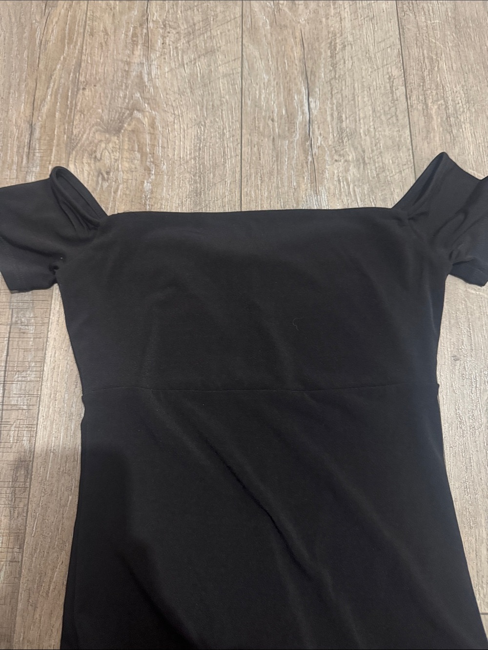 BCBGeneration Black Off-Shoulder Midi Dress with Ruffle Hem - Picture 2 of 2